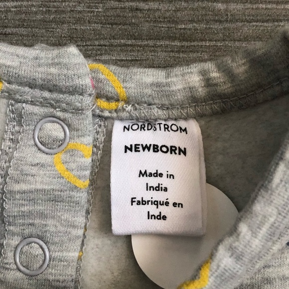 Nordstrom|Baby girl gray heart print long sleeve tunic dress w pockets•••NWT - Picture 6 of 6